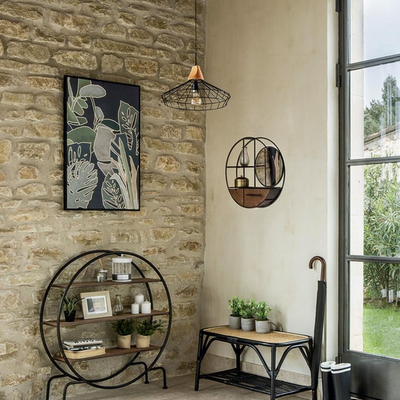 Φωτιστικό Οροφής Spitishop E27 Μεταλλικό 38x23cm - Μαύρο/Καφέ image 3