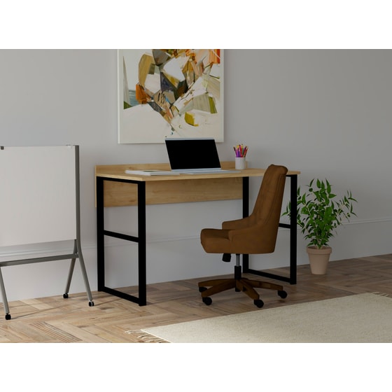 Γραφείο Μελέτης 24Mall Lettera από Μοριοσανίδα 120x60x75cm - Μπεζ image 2