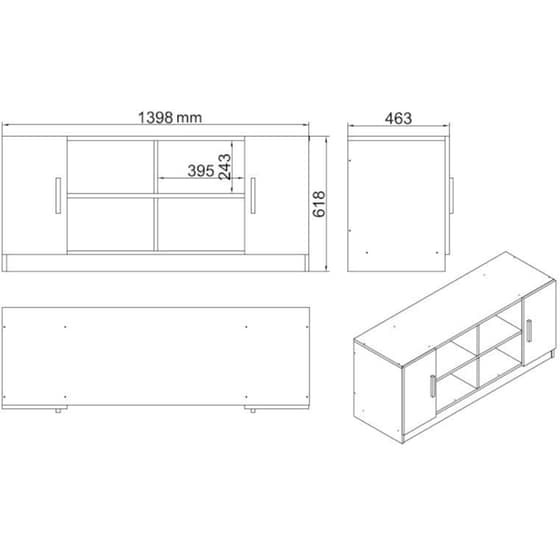Γραφείο Βιβλιοθήκη 24Mall Ango από Μοριοσανίδα 140x60x73.8 cm - Καφέ/Ανθρακί image 5