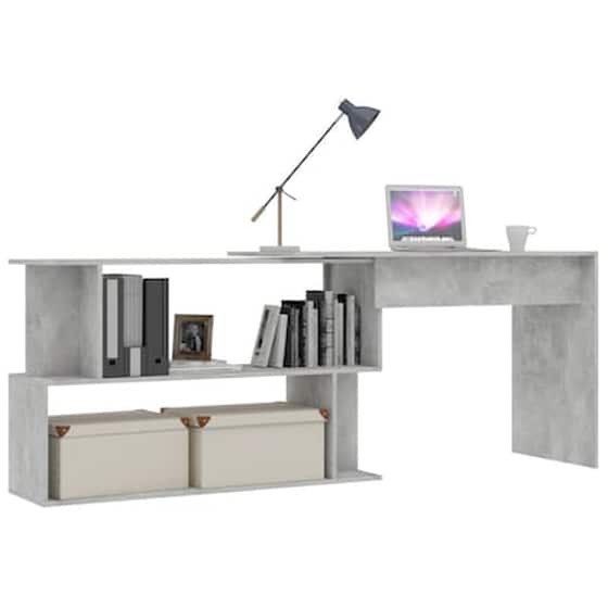 Γραφείο Γωνιακό VidaXL από Μοριοσανίδα 200x50x76cm - Γκρι image 3