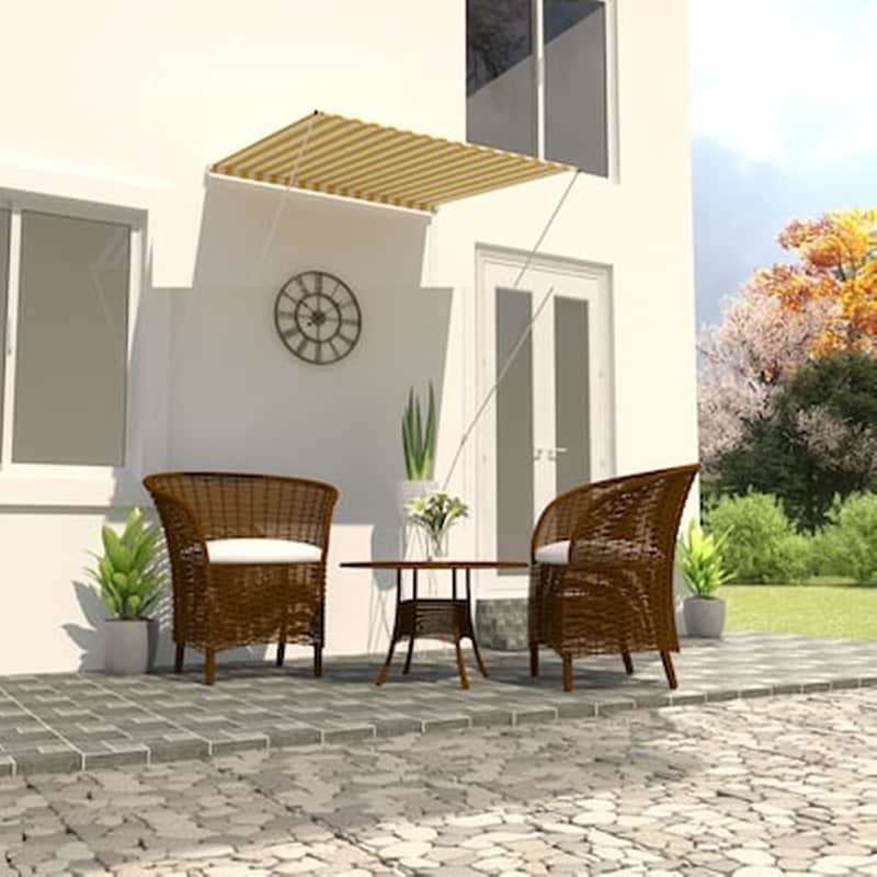 Τέντα Vidaxl Συρόμενη 100x150cm - Λευκό/Κίτρινο VIDAXL