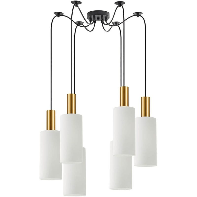 HOMELIGHTING Φωτιστικό Οροφής Πολύφωτο Homelighting 77-8653 Μεταλλικό/Γυάλινο - Χρυσό/Λευκό/Μαύρο