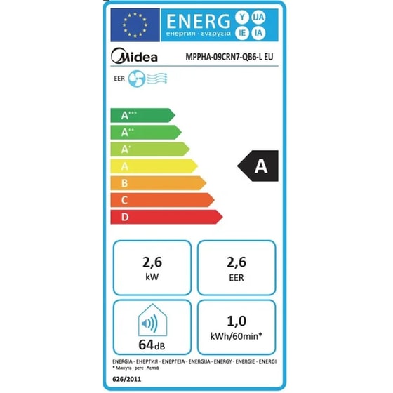 MIDEA MPPHA-09CRN7-QB6-L Φορητό Κλιματιστικό 9.000 BTU A μόνο Ψύξης image 4