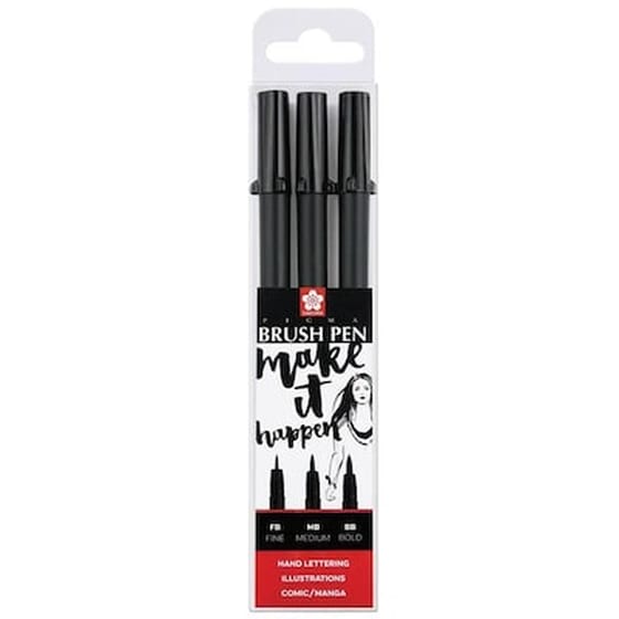 Μαρκαδόροι Talens Pigma Brush Σετ 3 Τεμ.brush Pen Fb, Μβ, Ββ image 0