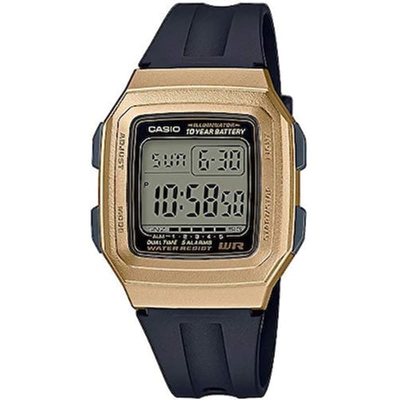 CASIO Casio Digital F-201WAM-9AVEF Ρολόι Μπαταρίας με Μαύρο Πλαστικό Μπρασελέ