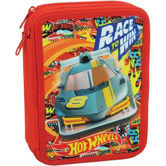 Κασετίνα Διπλή Γεμάτη GIM Hot Wheels - Race To Win image 0