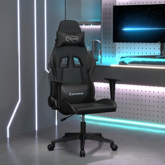 Καρέκλα Gaming VIDAXL 3143695 με Ρυθμιζόμενα Μπράτσα από Τεχνητό Δέρμα - Μαύρη image 9