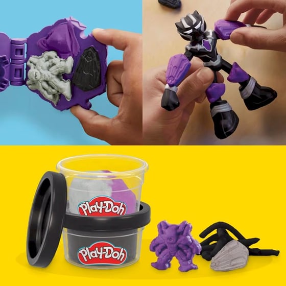 Hasbro Play-Doh Marvel Spiderman/ Black Panther/ Captain America 3 Σχέδια 2 Τμχ - Τυχαία Επιλογή Σχεδίου (G0333) image 16