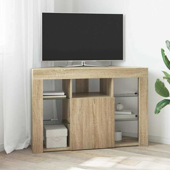 Έπιπλο Τηλεόρασης VidaXL Γωνιακό με LED 100 x 40 x 68 cm - Sonoma Δρυς image 2
