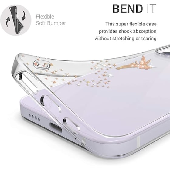 Θήκη Apple iPhone 12 Mini - Kwmobile Silicone Case - Glittery Fairy/Rose Gold/Transparent image 2