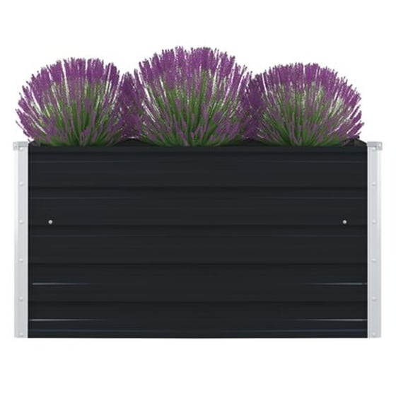 Vidaxl Ζαρντινιέρα Ψηλή Ανθρακί 100x100x45 Εκ. Γαλβανισμένος Χάλυβας image 1
