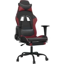 Καρέκλα Gaming VIDAXL 3143660 με Υποπόδιο από Τεχνητό Δέρμα - Μαύρο