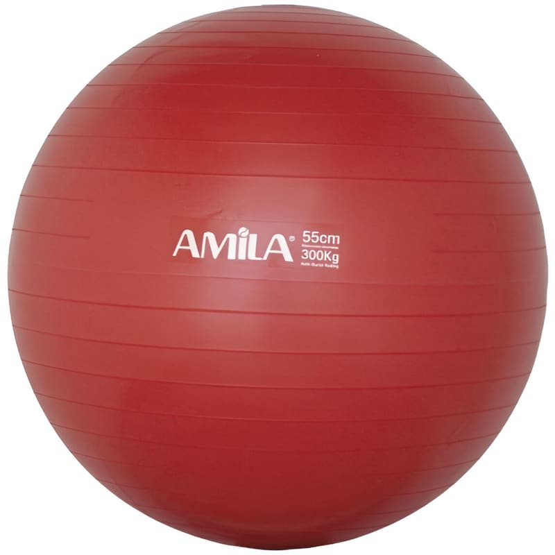 Μπάλα Γυμναστικής Amila Κατάλληλη για Pilates 1.50 kg 55 cm από PVC - Κόκκινο