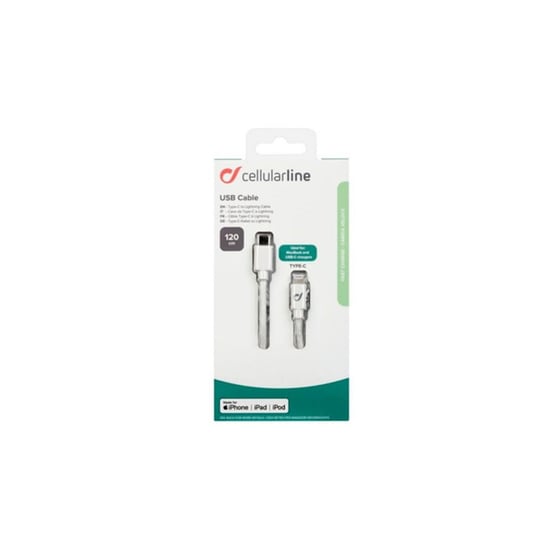 Καλώδιο δεδομένων Cellular Line Usb-C to Lightning 1.2m - White image 1
