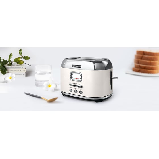 MUSE MS-120 SC 2 Θέσεων 1000W Κρεμ Φρυγανιέρα image 1
