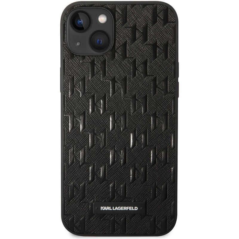 KARL LAGERFELD Karl Lagerfeld Monogram Stripe Back Cover Pu Leather Case Θήκη Προστασίας Από Δερματίνη – Iphone 14 Plus (μαύρο - Klhcp14msaklhpk)