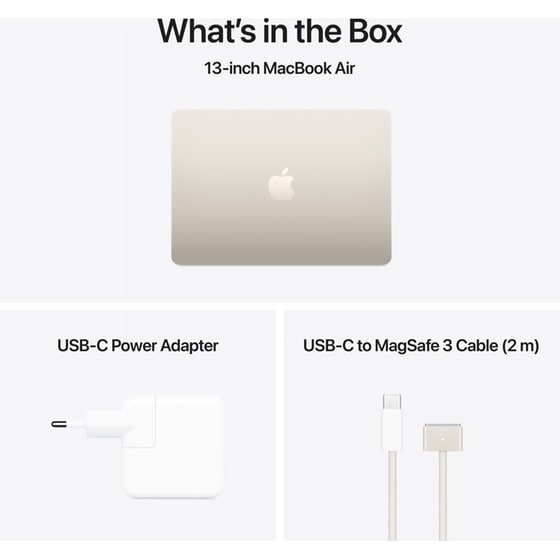 Apple MacBook Air with M4 Chip 13.6"QHD (Apple M4/16GB/256GB SSD/MacOS) Starlight image 9