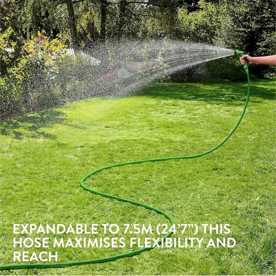 Λάστιχο Ποτίσματος Navaris Flexible Garden Hose Επεκτεινόμενο 3.75 έως 7.5m - Πράσινο image 2