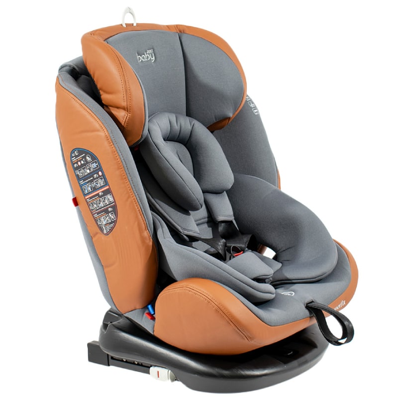 JUSTBABY Κάθισμα Αυτοκινήτου Just Baby Super Fix Μετατρεπόμενο έως 12 ετών με Isofix - Γκρι/Πορτοκαλί