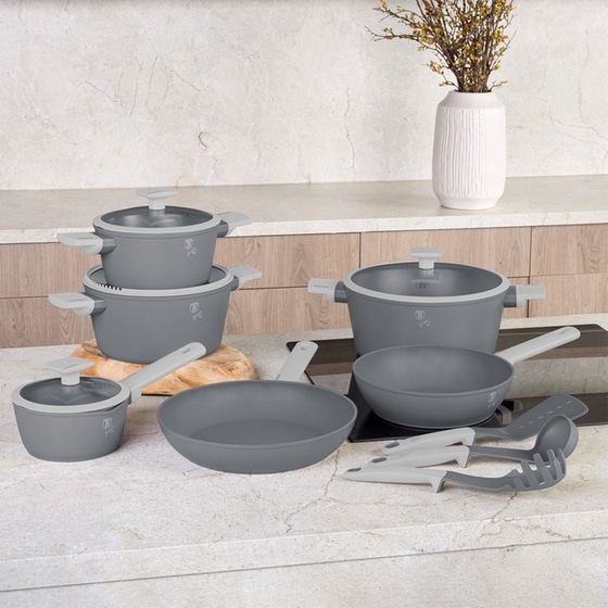 Σετ Μαγειρικά Σκεύη BERLINGER BH-8245 15 τμχ Γκρι image 1