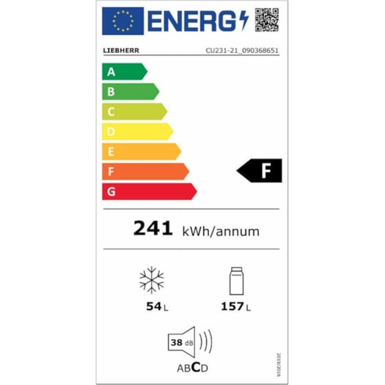 LIEBHERR CU 231 SmartFrost 211 Lt Λευκό Ψυγειοκαταψύκτης image 5