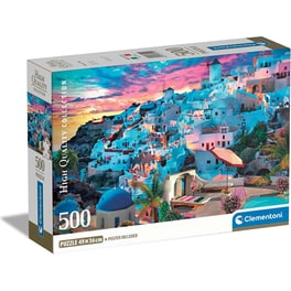 Παζλ Clementoni High Quality Collection Σαντορίνη - Compact Box (500 Κομμάτια)