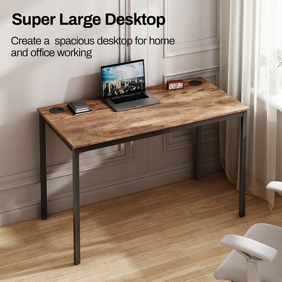 Γραφείο Μελέτης Eureka Ergonomic από Μοριοσανίδα 108.2x68cm - Καφέ image 1
