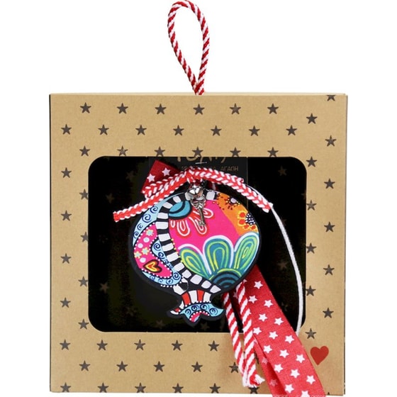 Κρεμαστό Χριστουγεννιάτικο Γούρι Boho - Ρόδι με Λουλούδι image 0