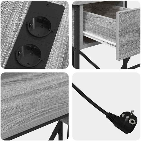 Γραφείο VidaXL από Επεξεργασμένο Ξύλο 120x79x86,5 cm - Γκρι Sonoma image 7