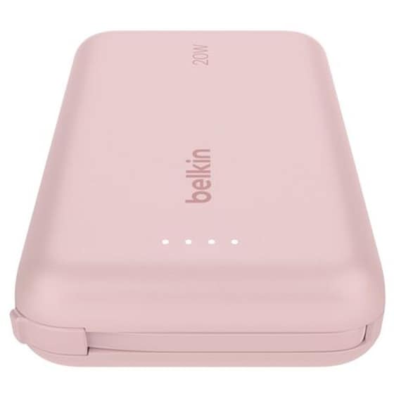 Powerbank Belkin BoostCharge 10.000mAh με Ενσωματωμένο Καλώδιο - Pink image 1