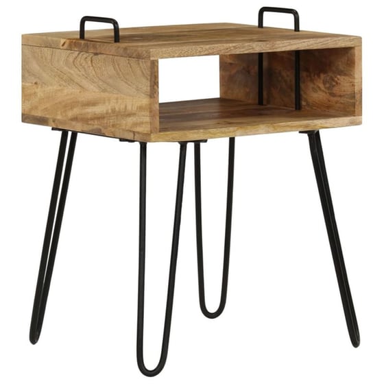 Κομοδίνο Vidaxl Από Μασίφ Ξύλο Μάνγκο 40x34x47 cm - Φυσικό image 3