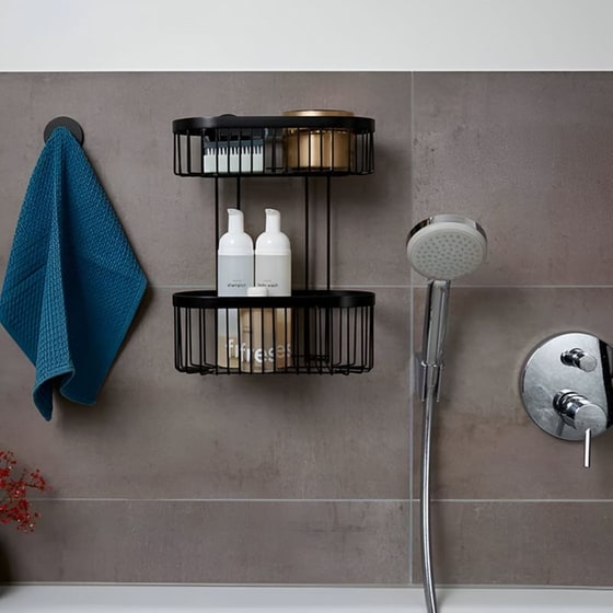 Ραφιέρα Μπάνιου Wenko Μεταλλική Διπλή 26.5x14.5x33cm - Μαύρο image 2