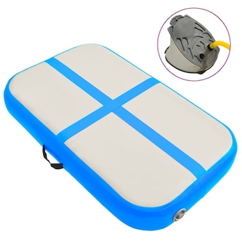 Vidaxl Στρώμα Ενόργανης Φουσκωτό Μπλε 60x100x15 Εκ. Από Pvc Με Τρόμπα VIDAXL