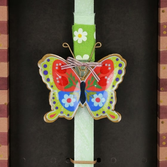 Λαμπάδα&nbsp;Synchronia&nbsp;Πεταλούδα&nbsp;Φλοράλ&nbsp;Φούξια image 2