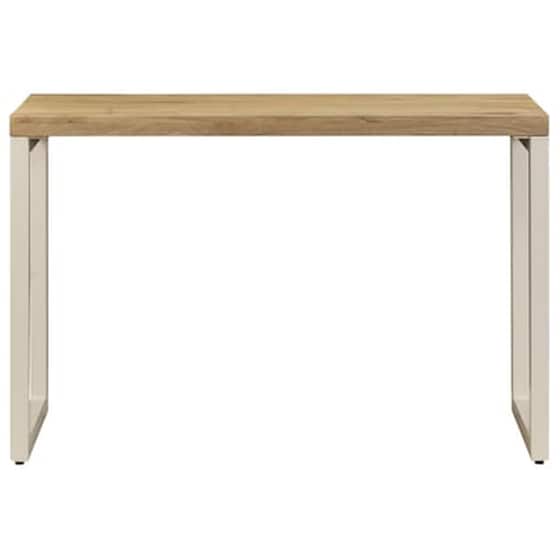 Τραπεζαρία Vidaxl από Μασίφ Ξύλο Μάνγκο Και Ατσάλι 115x55x76 cm - Καφέ/Μπεζ image 3