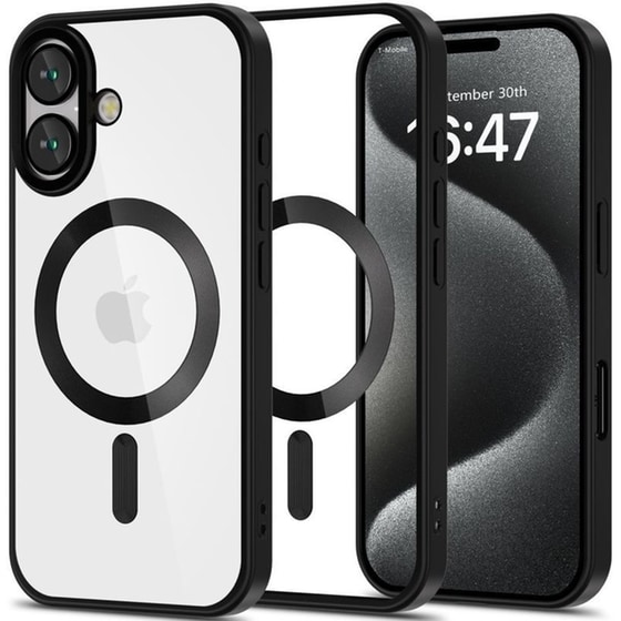 Θήκη Apple iPhone 16 - Tech-Protect MagFlex Διάφανη Σιλικόνης με MagSafe - Satin Black image 0