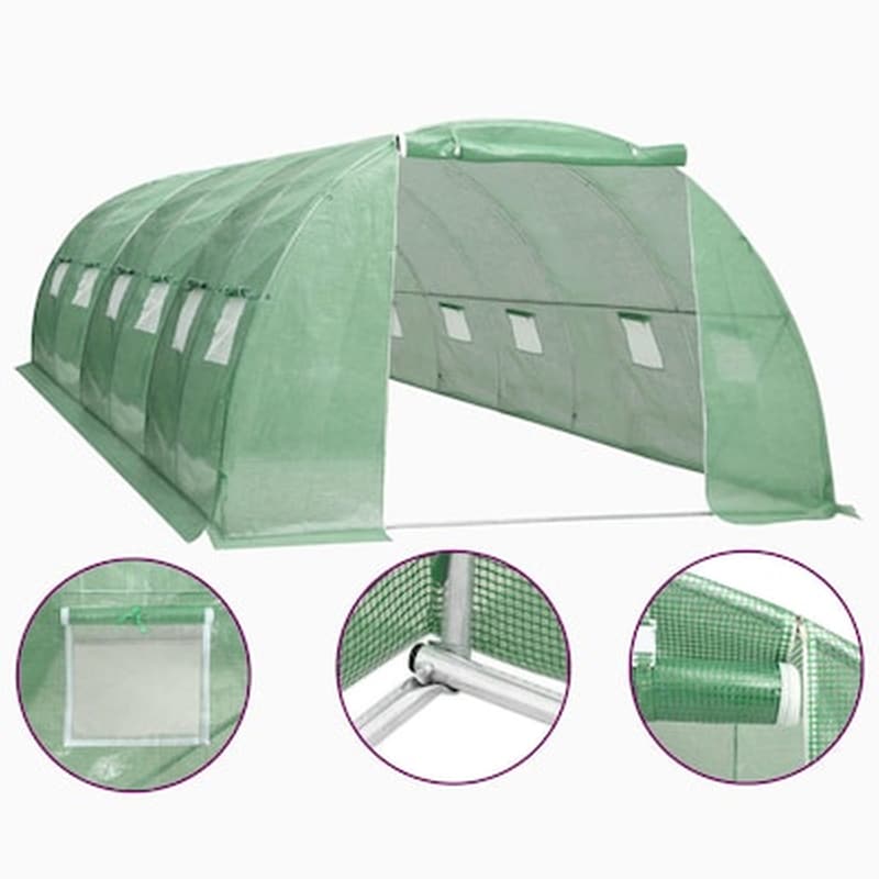 VIDAXL Vidaxl Θερμοκήπιο 24 Μ² 6 X 4 X 2 Μ. Με Βάση Από Χάλυβα