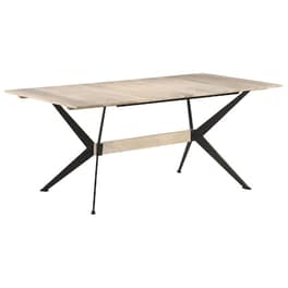 Τραπεζαρία Vidaxl από Μασίφ Ξύλο Μάνγκο 180x90x76 cm - Μαύρο/Καφέ
