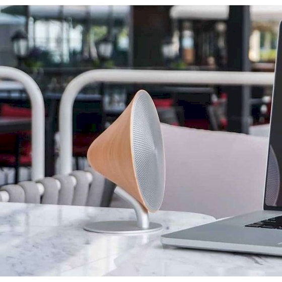 Mini Halo One Beach Wood Φορητό Ηχείο 5W - Ασημί/ Ανοιχτό Καφέ image 5