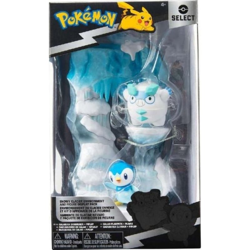 JAZWARES Φιγούρες Jazwares Pokemon Select - Snowy Glacier Environment Piplup And Galarian Darumaka (15cm)