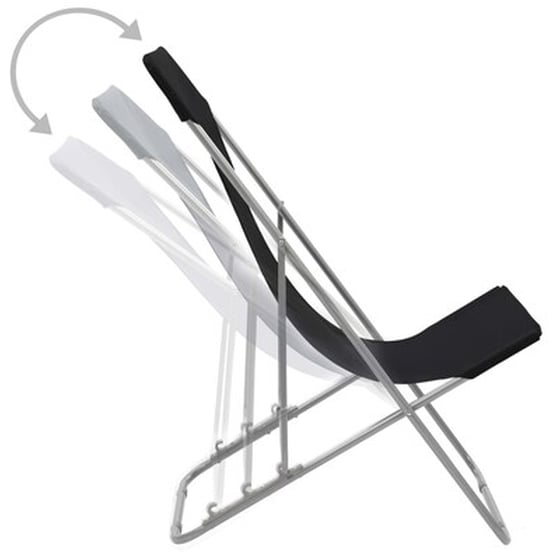 Σεζλόνγκ VidaXL Πτυσσόμενες από Ατσάλι/ Ύφασμα Oxford 75x57x99 cm 2 Τμχ  - Μαύρο image 5