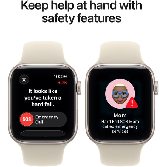 Apple Watch SE 3 GPS + Cellular 40mm Starlight Aluminium Case with Sand Sport Band - M/L image 5