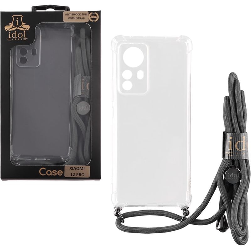 IDOL1991 Θήκη Xiaomi Xiaomi 12 Pro - Idol1991 Anti Shock TPU With Strap Full Camera Protection - Διάφανο