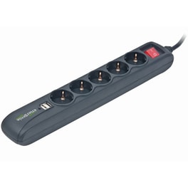 Πολύπριζο Ασφαλείας Energenie SPG5-U-5 5 Θέσεων & 2x Usb 1.5m  - Μαύρο