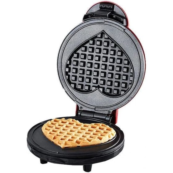 Βαφλιέρα ACP σε Σχήμα Καρδιά 350 W Κόκκινο image 0