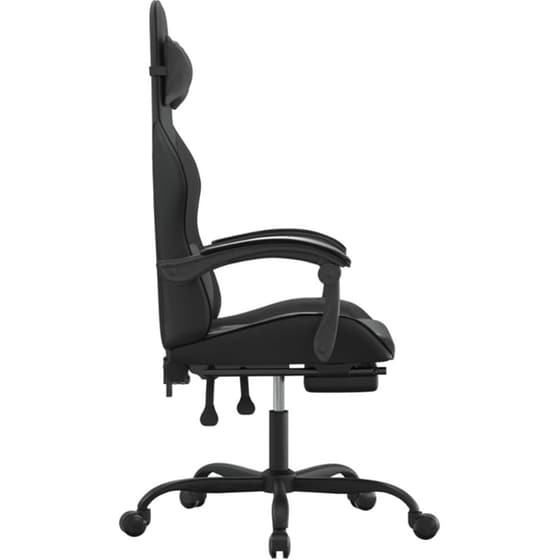 Καρέκλα Gaming VIDAXL 3143838 με Υποπόδιο από Τεχνητό Δέρμα - Μαύρη image 1