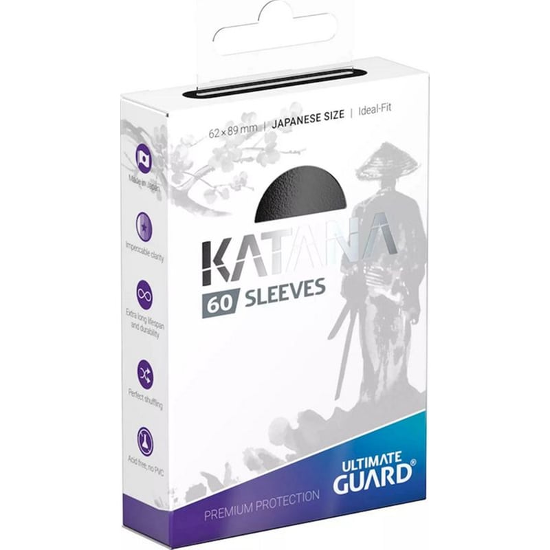 Ultimate Guard Katana Sleeves Japanese Size Black (60 Sleeves)