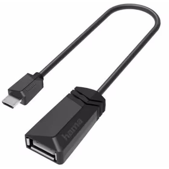Αντάπτορας Hama micro USB Male σε USB-A Female - Μαύρο image 0