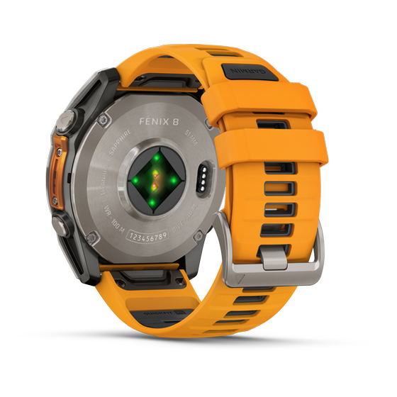 Smartwatch Garmin Fenix 8 51mm - Sapphire, Titanium with Spark Orange/Graphite Silicone Band image 5