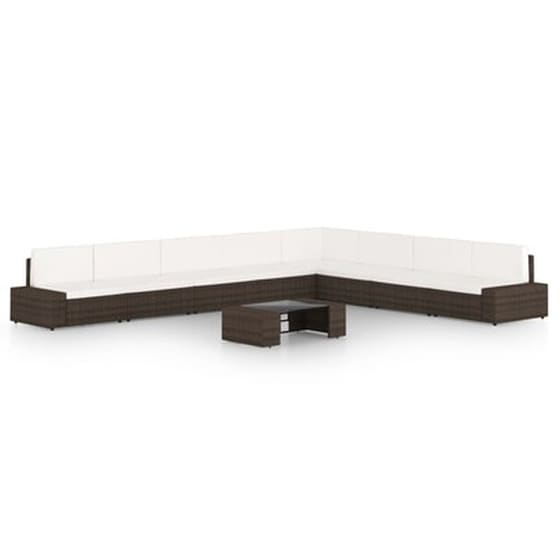 Vidaxl Σαλόνι Κήπου 9 Τεμαχίων Καφέ Από Συνθετικό Ρατάν Με Μαξιλάρια image 1